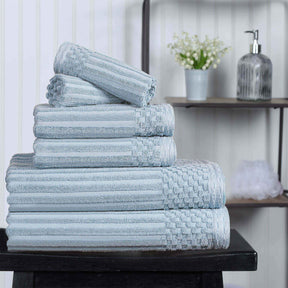 Soho Cotton Ribbed Textured Ultra Absorbent 6 Piece Towel Set