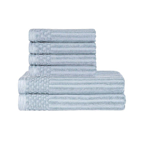 Soho Cotton Ribbed Textured Absorbent Hand and Bath Towel Set