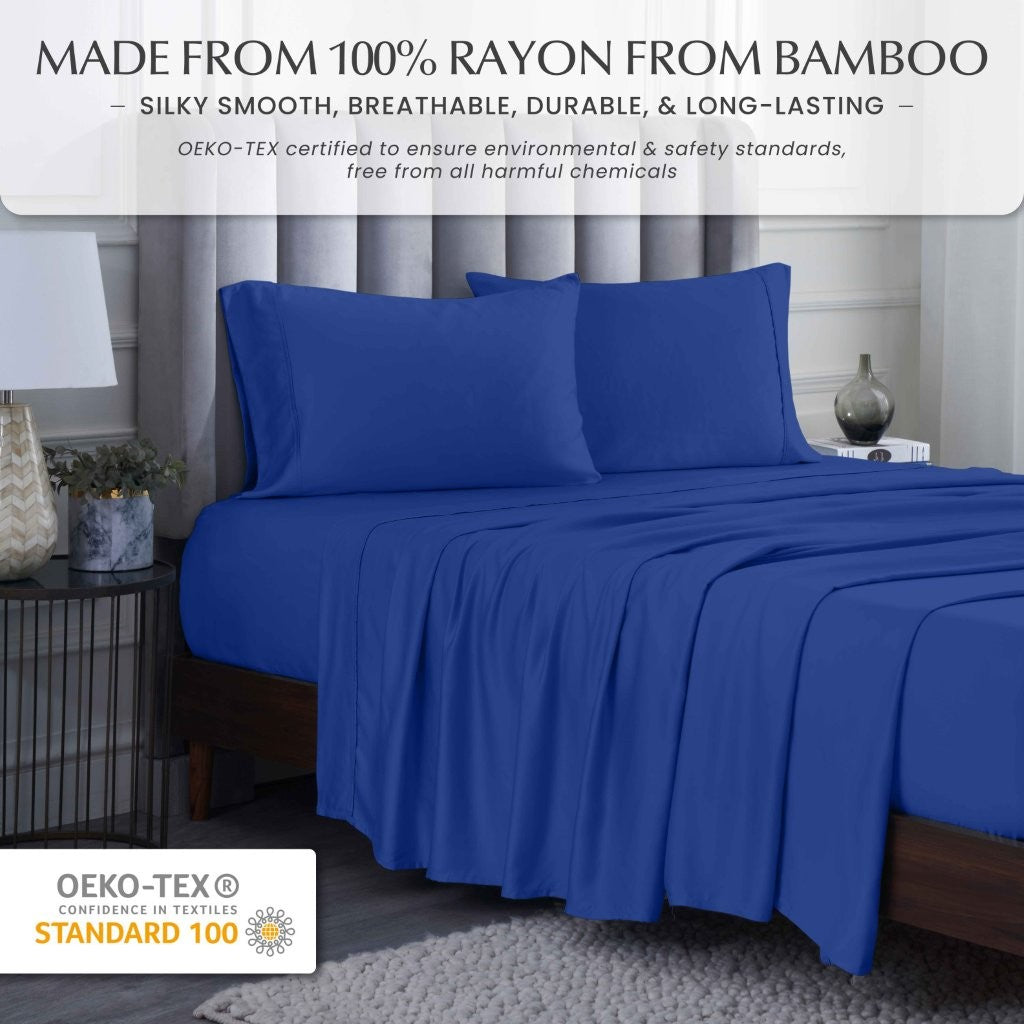 Rayon From Bamboo 300 Thread Count Solid Deep Pocket Sheet Set