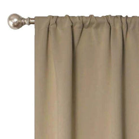 Rod Pocket Room Darkening Solid Blackout Curtains, Set of 2 - SmokedAsh