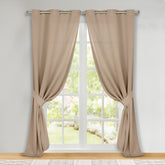 Classic Modern Solid Room Darkening Blackout Curtain Panels, Set of 2 - SmokeyAsh