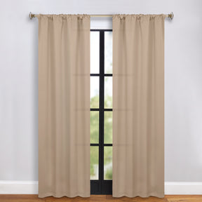 Solid Room Darkening Rod Pocket Blackout Curtain Panels, Set of 2 - SmokeyAsh