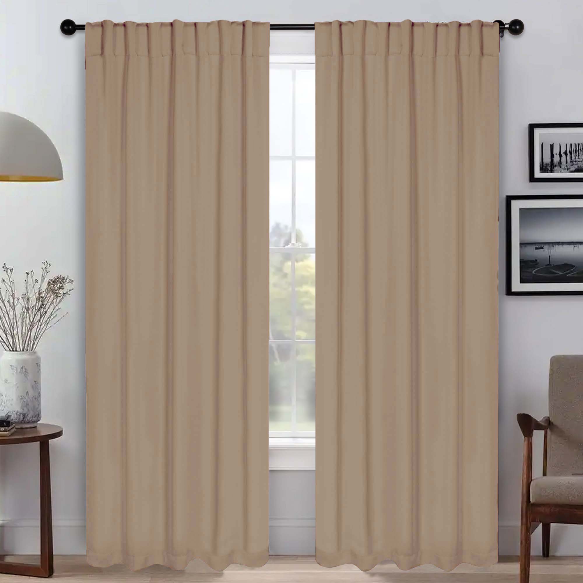 Solid Room Darkening Blackout Curtain Panels, Back Tabs, Set of 2 - Blackout Curtains by Superior