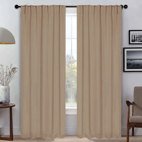 Solid Room Darkening Blackout Curtain Panels, Back Tabs, Set of 2