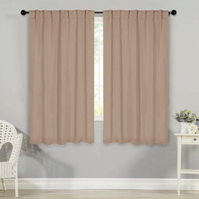 Solid Room Darkening Blackout Curtain Panels, Back Tabs, Set of 2 - SmokeyAsh