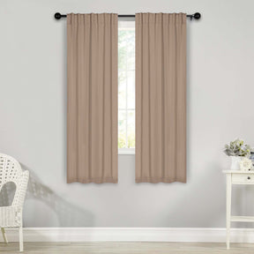 Solid Room Darkening Blackout Curtain Panels, Back Tabs, Set of 2 - SmokeyAsh