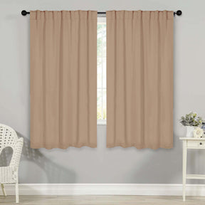 Solid Room Darkening Blackout Curtain Panels, Back Tabs, Set of 2