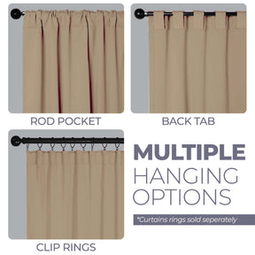 Solid Room Darkening Blackout Curtain Panels, Back Tabs, Set of 2 - SmokeyAsh