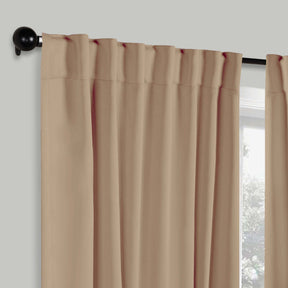 Solid Room Darkening Blackout Curtain Panels, Back Tabs, Set of 2