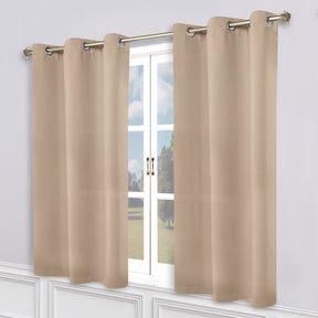 Classic Modern Solid Room Darkening Blackout Curtain Panels, Set of 2 - SmokeyAsh