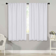 Solid Room Darkening Blackout Curtain Panels, Back Tabs, Set of 2