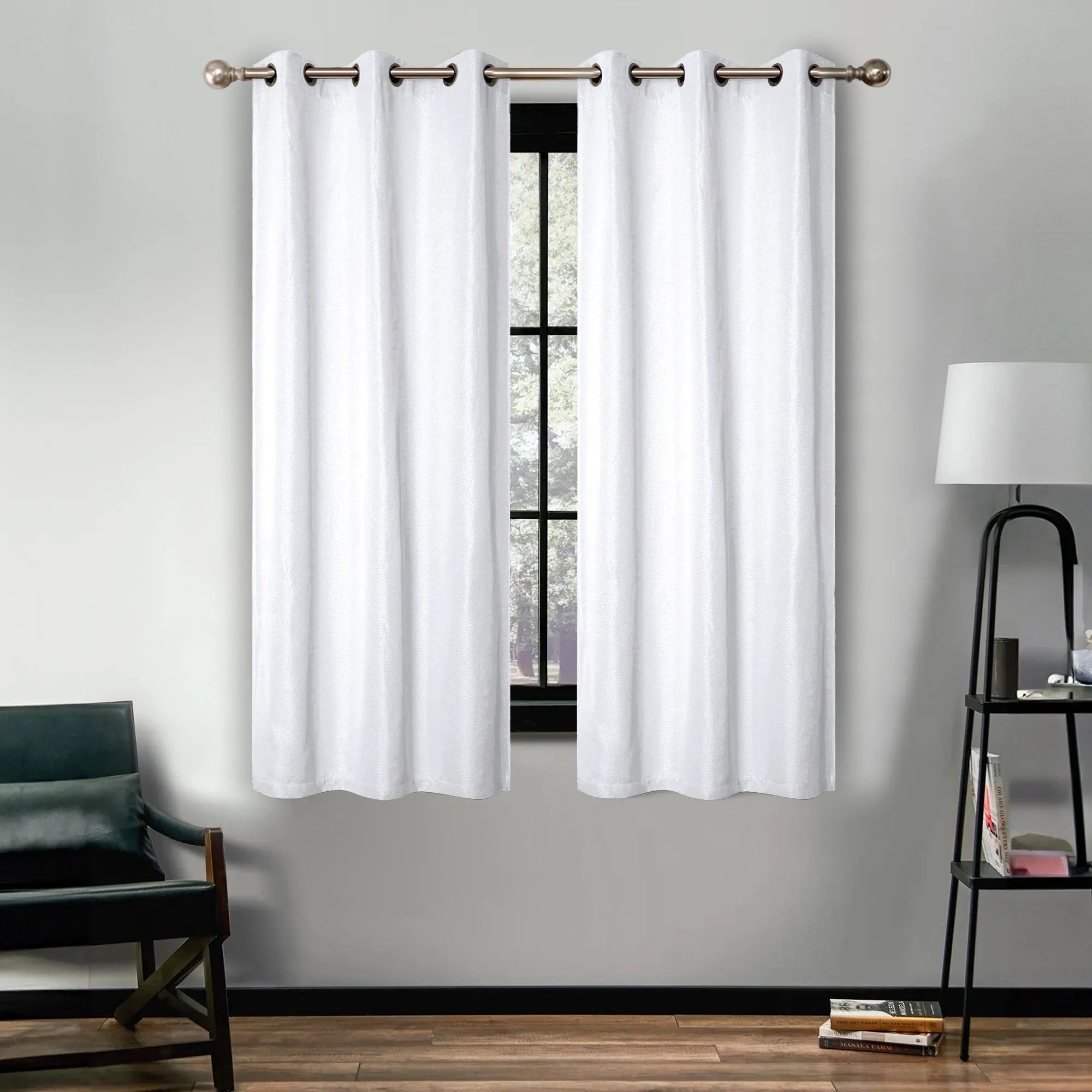 Linen Washable Room Darkening Blackout Curtains, Set of 2