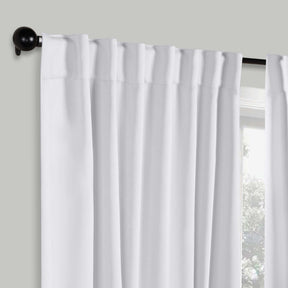 Solid Room Darkening Blackout Curtain Panels, Back Tabs, Set of 2 - SnowWhite