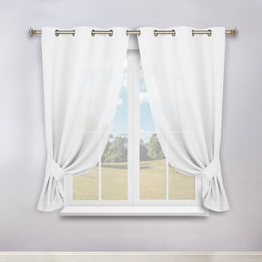 Classic Modern Solid Room Darkening Blackout Curtain Panels, Set of 2 - SnowWhite