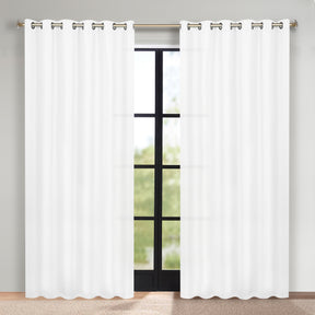 Classic Modern Solid Room Darkening Blackout Curtain Panels, Set of 2 - SnowWhite