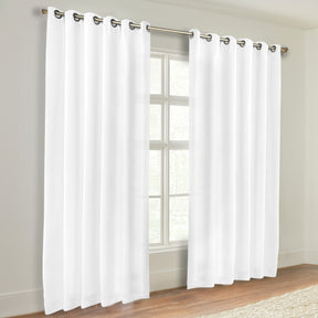 Classic Modern Solid Room Darkening Blackout Curtain Panels, Set of 2 - SnowWhite