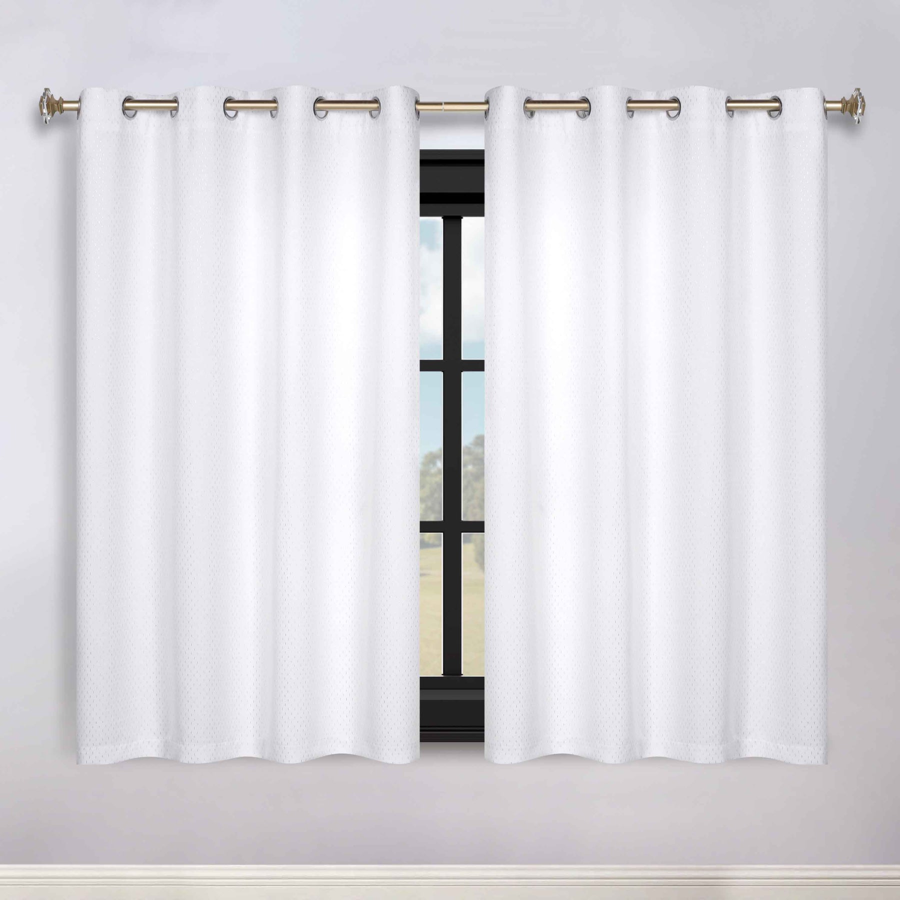 Modern Shimmer Washable Room Darkening Blackout Curtains, Set of 2