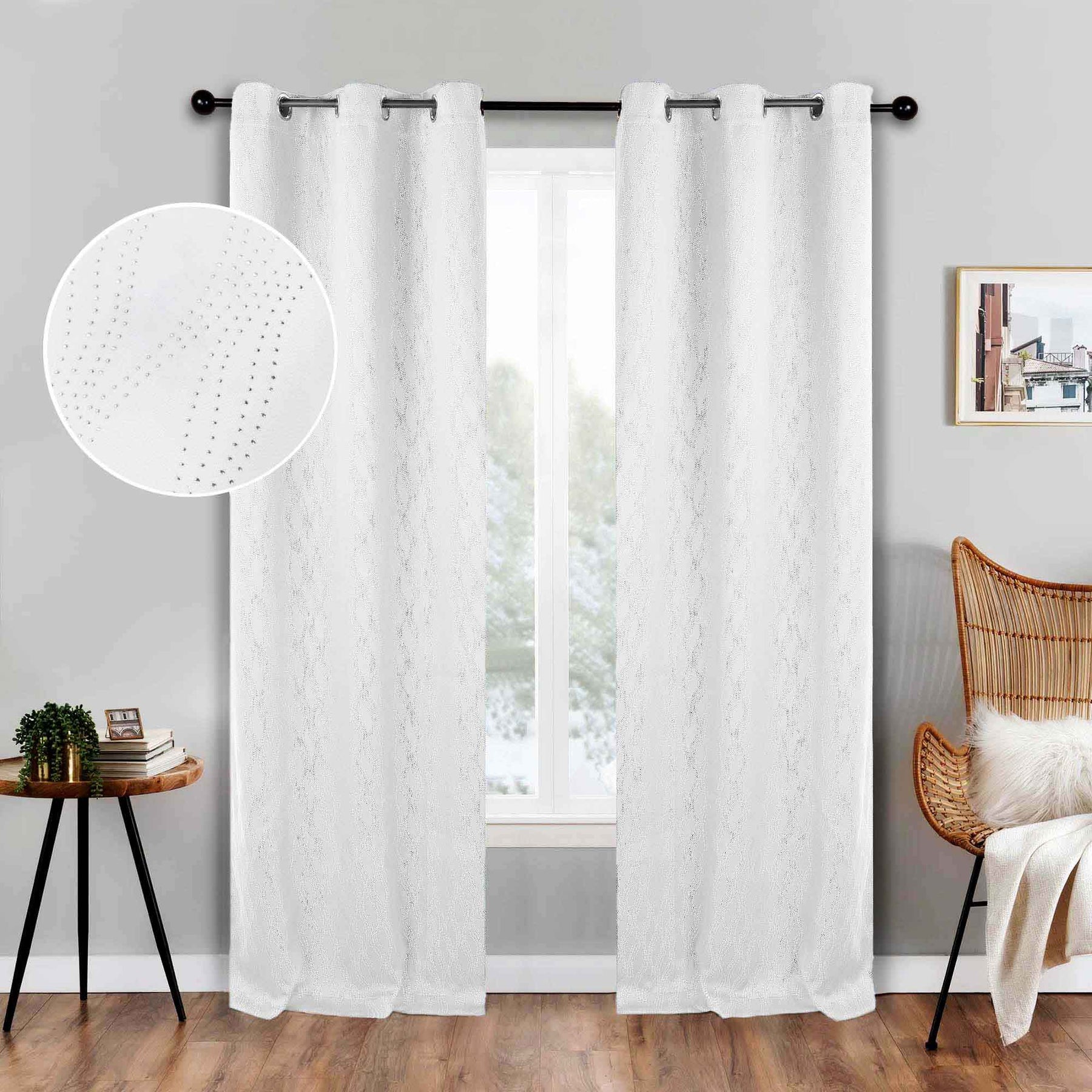 Zuri Textured Waves Room Darkening Blackout Curtains, Set of 2