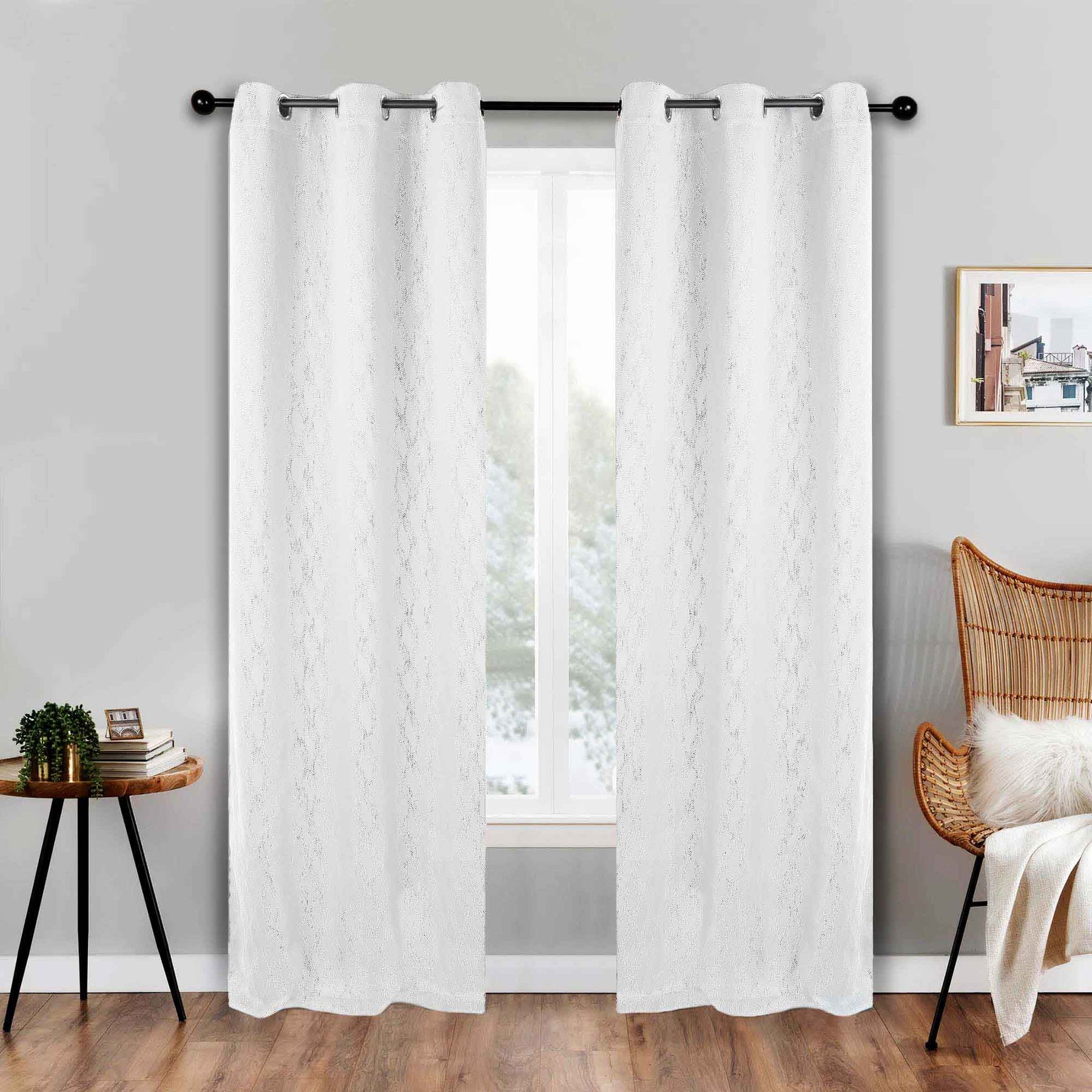 Zuri Textured Waves Room Darkening Blackout Curtains, Set of 2