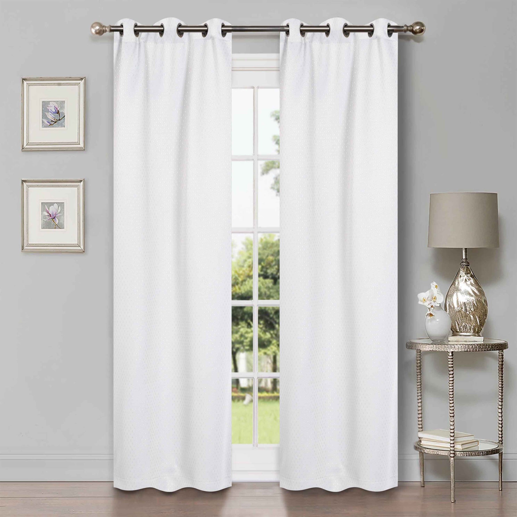 Modern Shimmer Washable Room Darkening Blackout Curtains, Set of 2