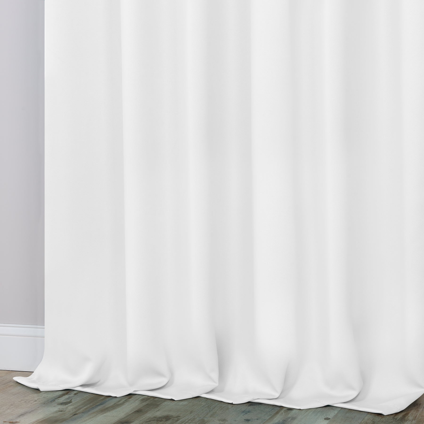 Classic Modern Solid Room Darkening Blackout Curtain Panels, Set of 2 - SnowWhite