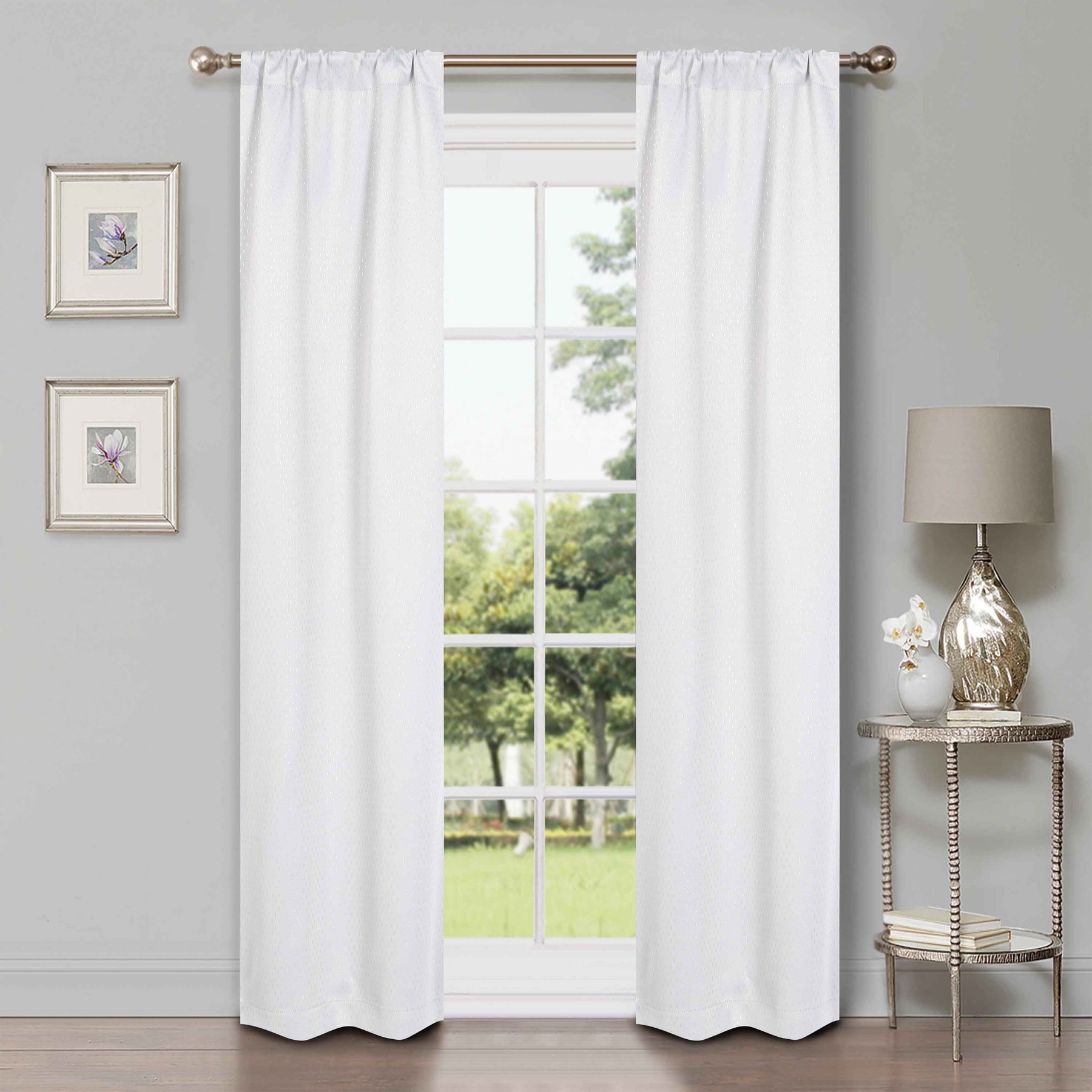 Modern Shimmer Washable Room Darkening Blackout Curtains, Set of 2