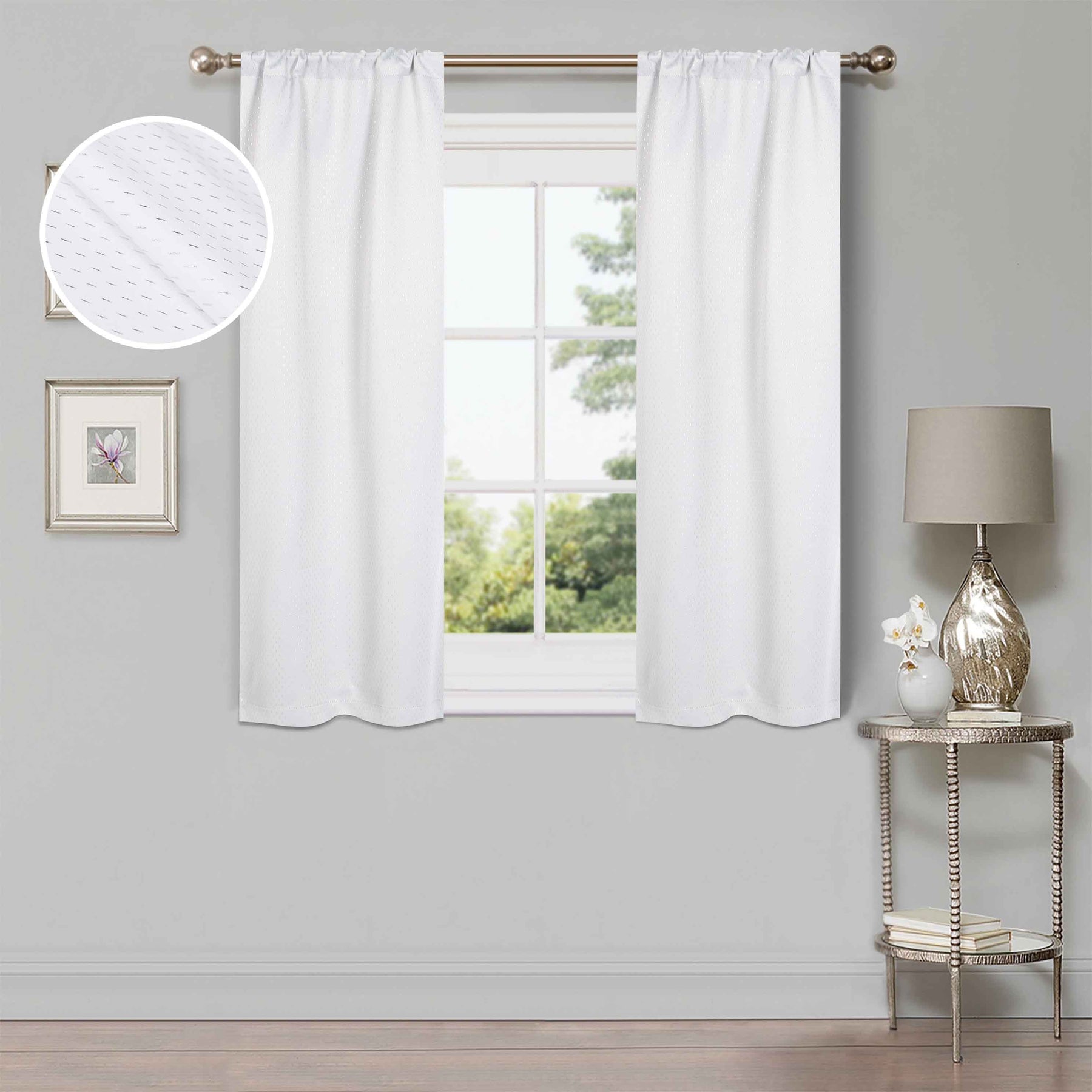 Modern Shimmer Washable Room Darkening Blackout Curtains, Set of 2