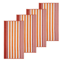 Cotton Striped Oversized 4 Piece Beach Towel Set - Sorbet