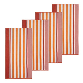 Cotton Striped Oversized 4 Piece Beach Towel Set - Sorbet