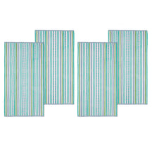 Cotton Oversized Striped 4 Piece Beach Towel Set - BlueViolet