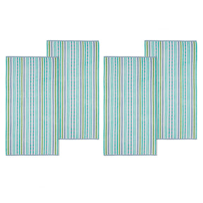 Cotton Oversized Striped 4 Piece Beach Towel Set - BlueViolet