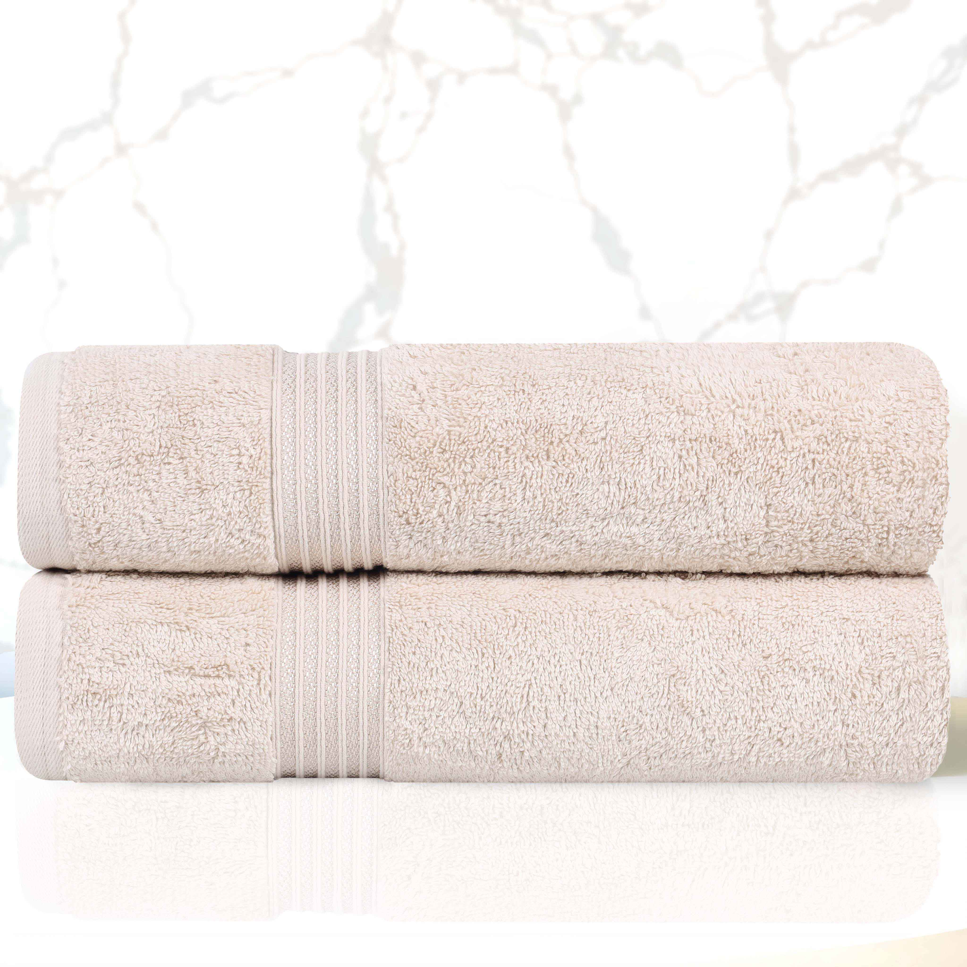 Heritage Egyptian Cotton Plush Absorbent Luxury Bath Towel Set of 2 - Bath Towel by Superior