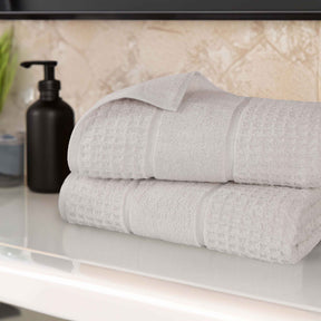 Napa Zero Twist Cotton Solid Waffle Honeycomb Bath Sheet Set of 2