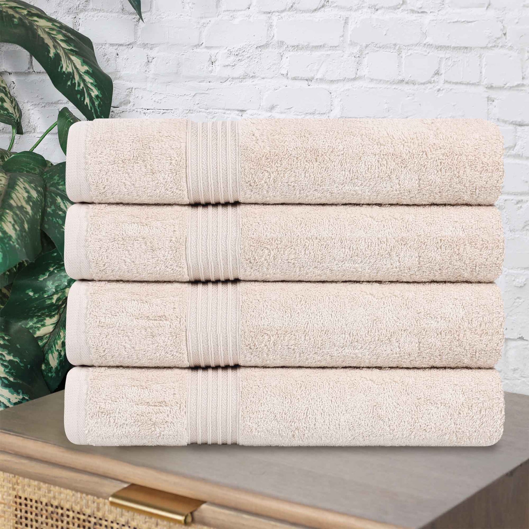 Heritage Egyptian Cotton Plush Absorbent Luxury Bath Towel Set of 4