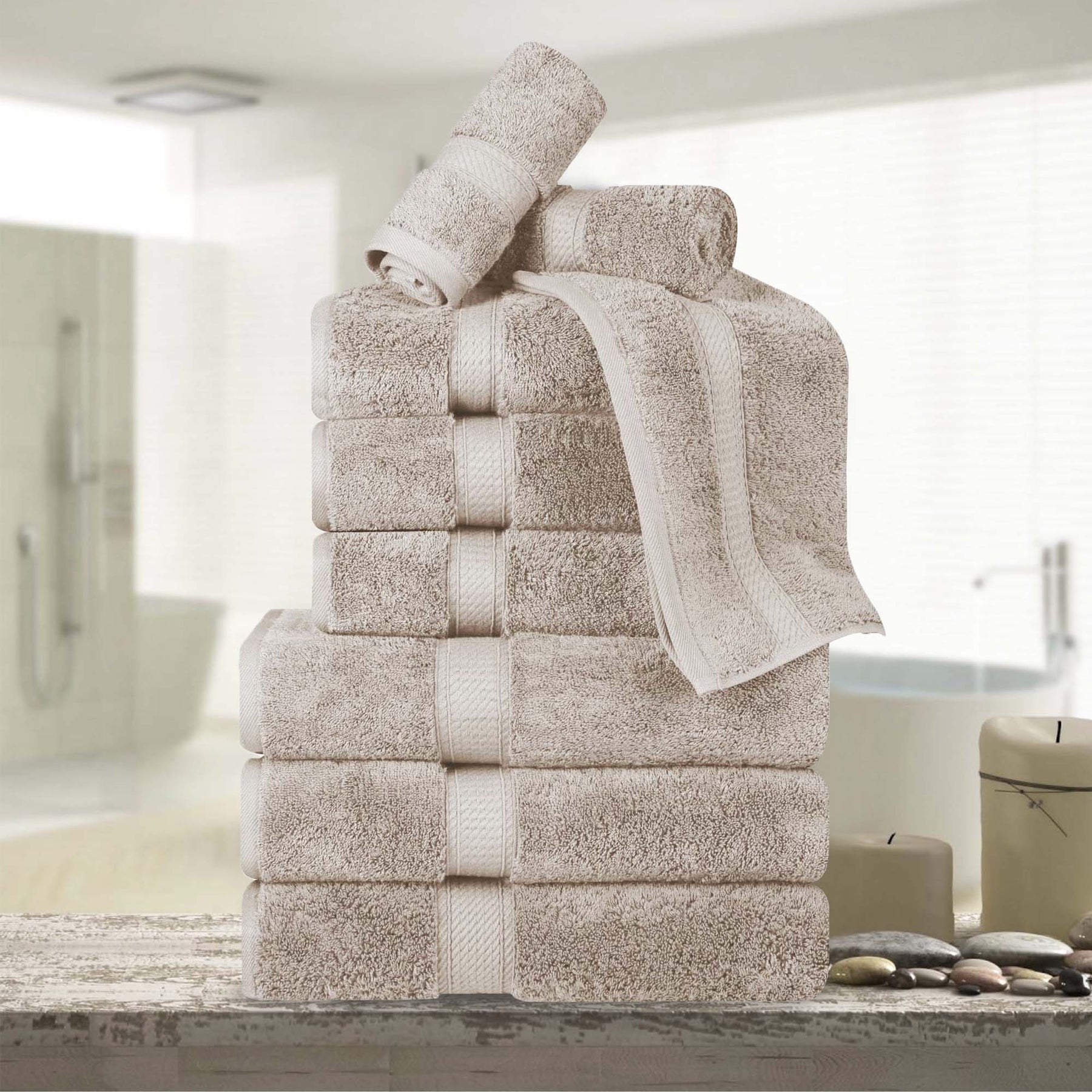 Madison Egyptian Cotton Pile Plush Heavyweight 9 Piece Towel Set