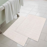 Nora Cotton Solid Absorbent Thick Checkered Washable Bath Mat Set of 2 - Bath Mats by Superior