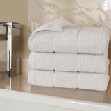 Napa Zero Twist Cotton Solid Waffle Honeycomb Bath Towel Set of 3 - Bath Towel by Superior