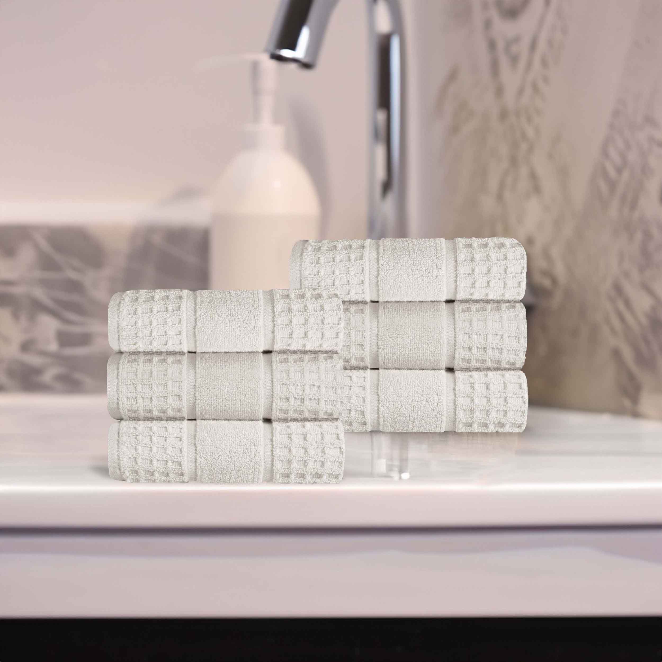 Napa Zero Twist Cotton Solid Waffle Honeycomb Hand Towel Set of 6 - Towel Set by Superior