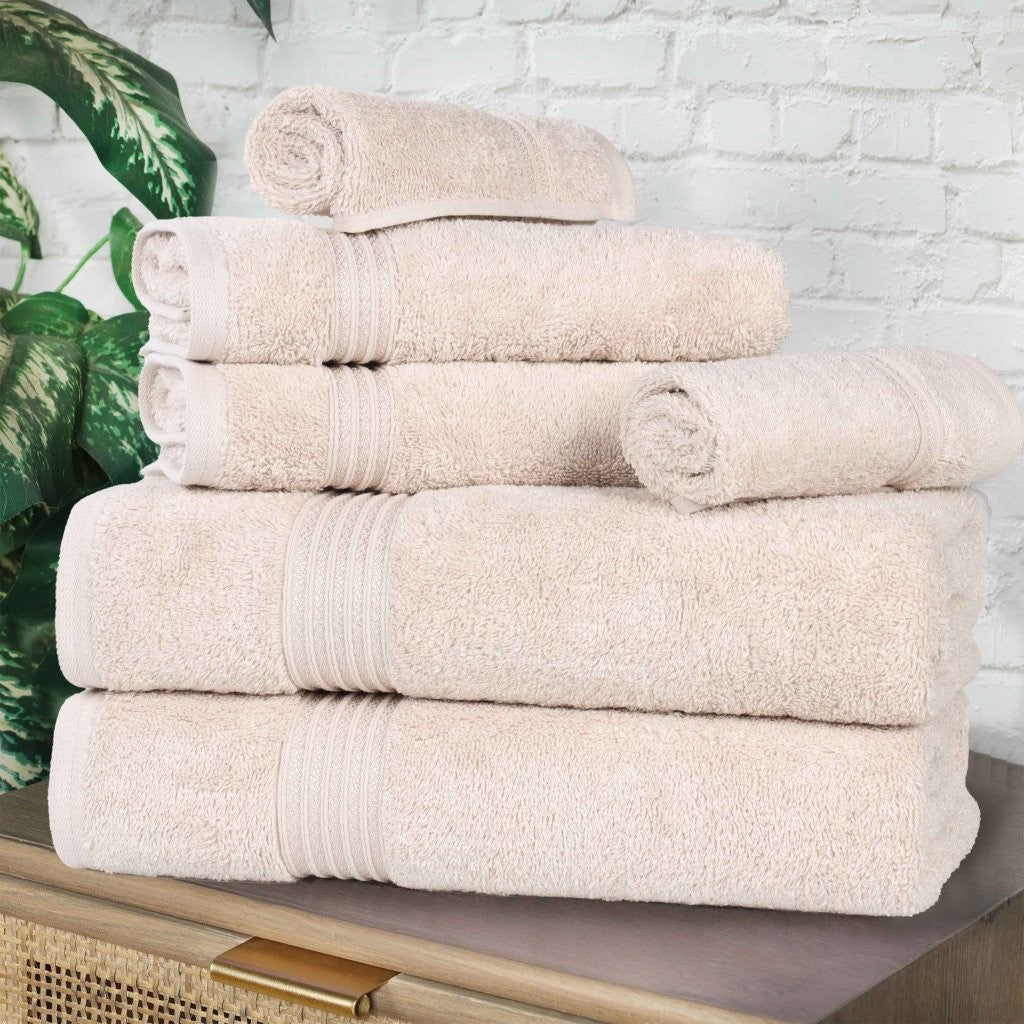 Heritage Egyptian Cotton Plush Absorbent Luxury 6 Piece Towel Set