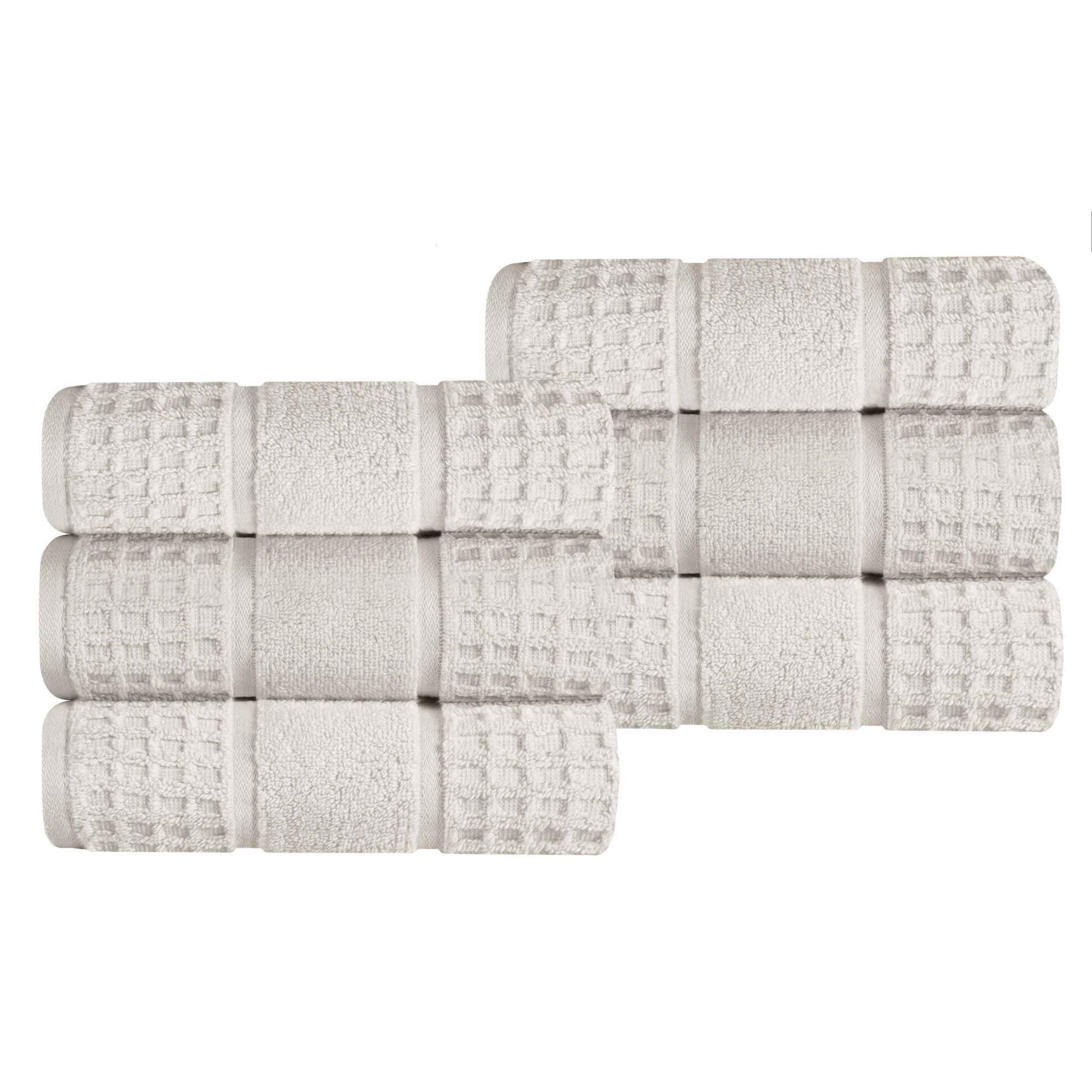 Napa Zero Twist Cotton Solid Waffle Honeycomb Hand Towel Set of 6 - Towel Set by Superior