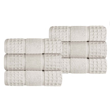 Napa Zero Twist Cotton Solid Waffle Honeycomb Hand Towel Set of 6