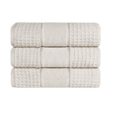 Napa Zero Twist Cotton Solid Waffle Honeycomb Bath Towel Set of 3 - Bath Towel by Superior