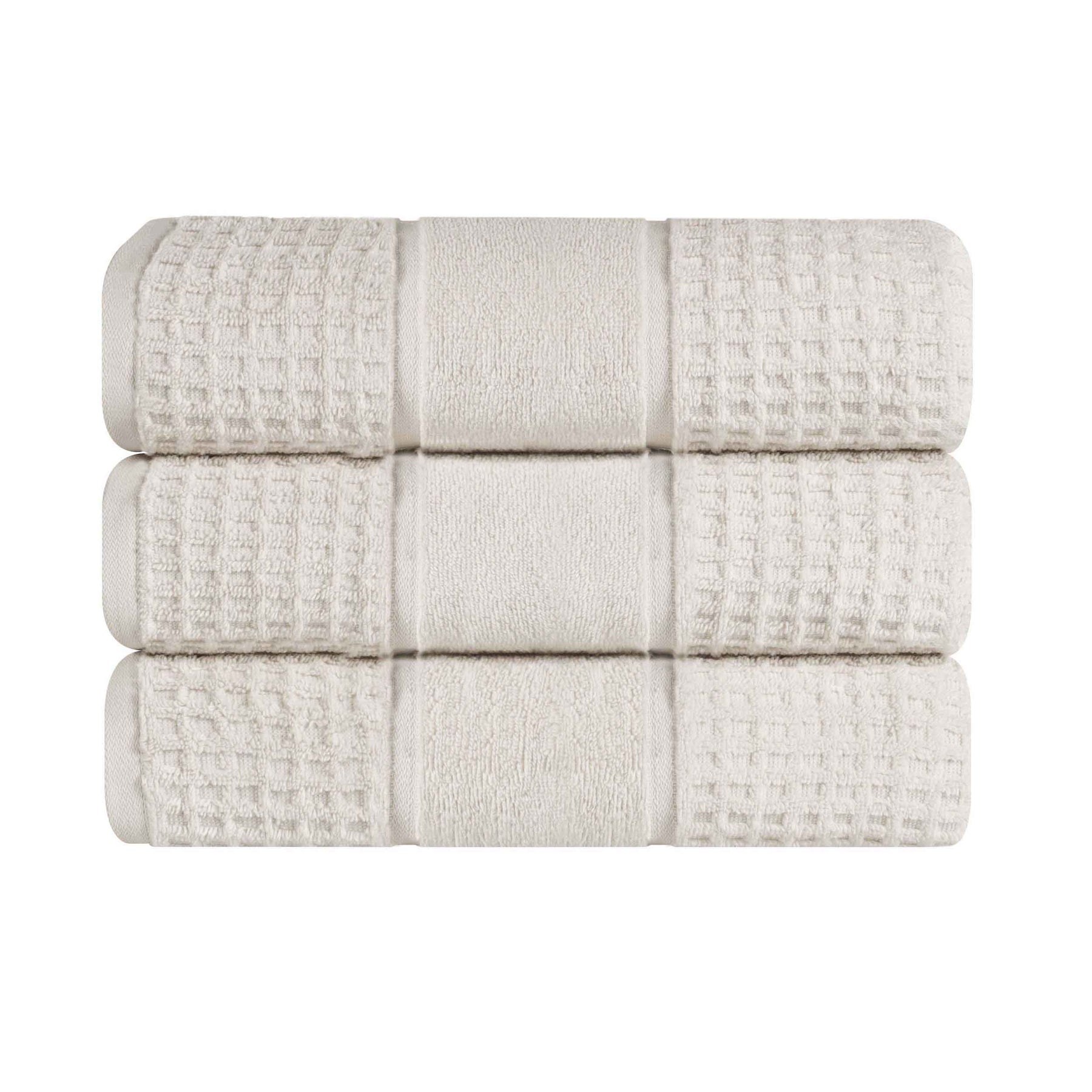 Napa Zero Twist Cotton Solid Waffle Honeycomb Bath Towel Set of 3