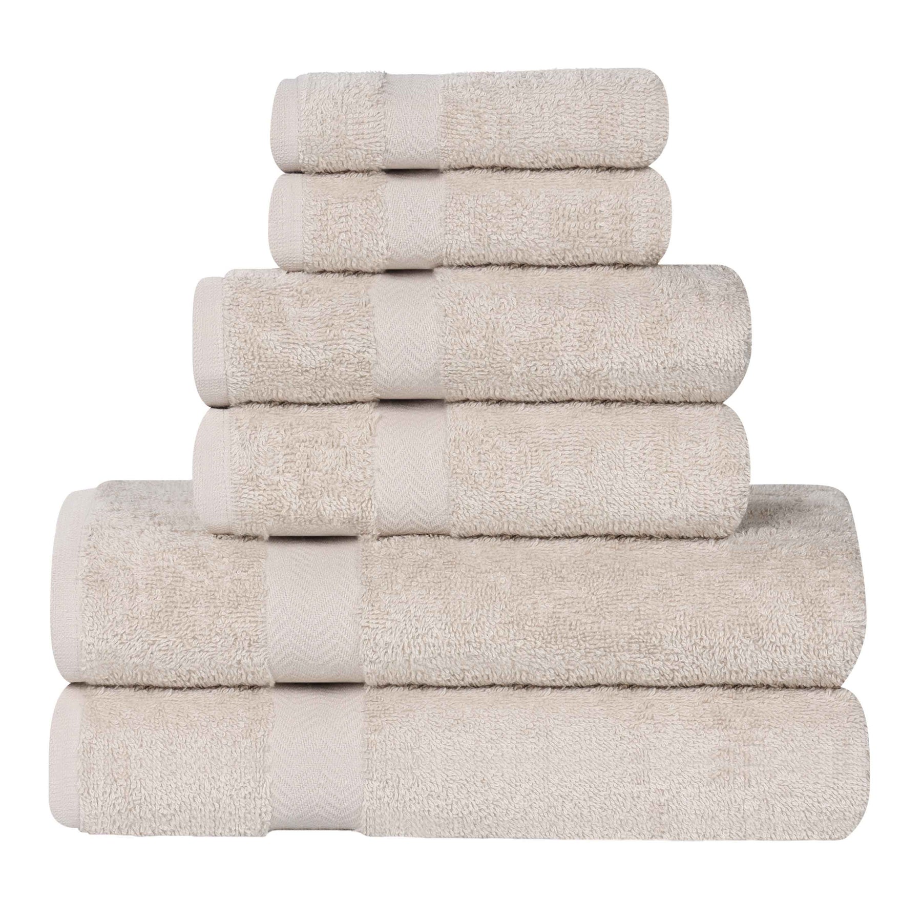 6 Piece Cotton Eco-Friendly Soft Absorbent Towel Set