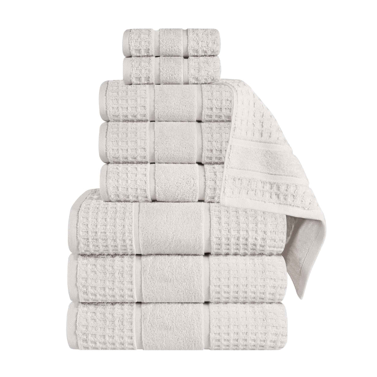 Napa Zero Twist Cotton Solid Waffle Honeycomb 9 Piece Towel Set