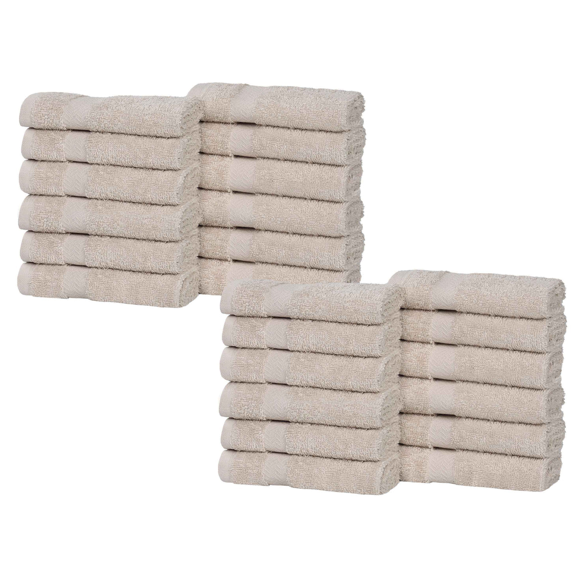 Eco-Friendly Cotton Absorbent 24-Piece Washcloth / Face Towel Set