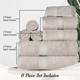 Madison Egyptian Cotton Pile Plush Heavyweight 8 Piece Towel Set - Towel Set by Superior