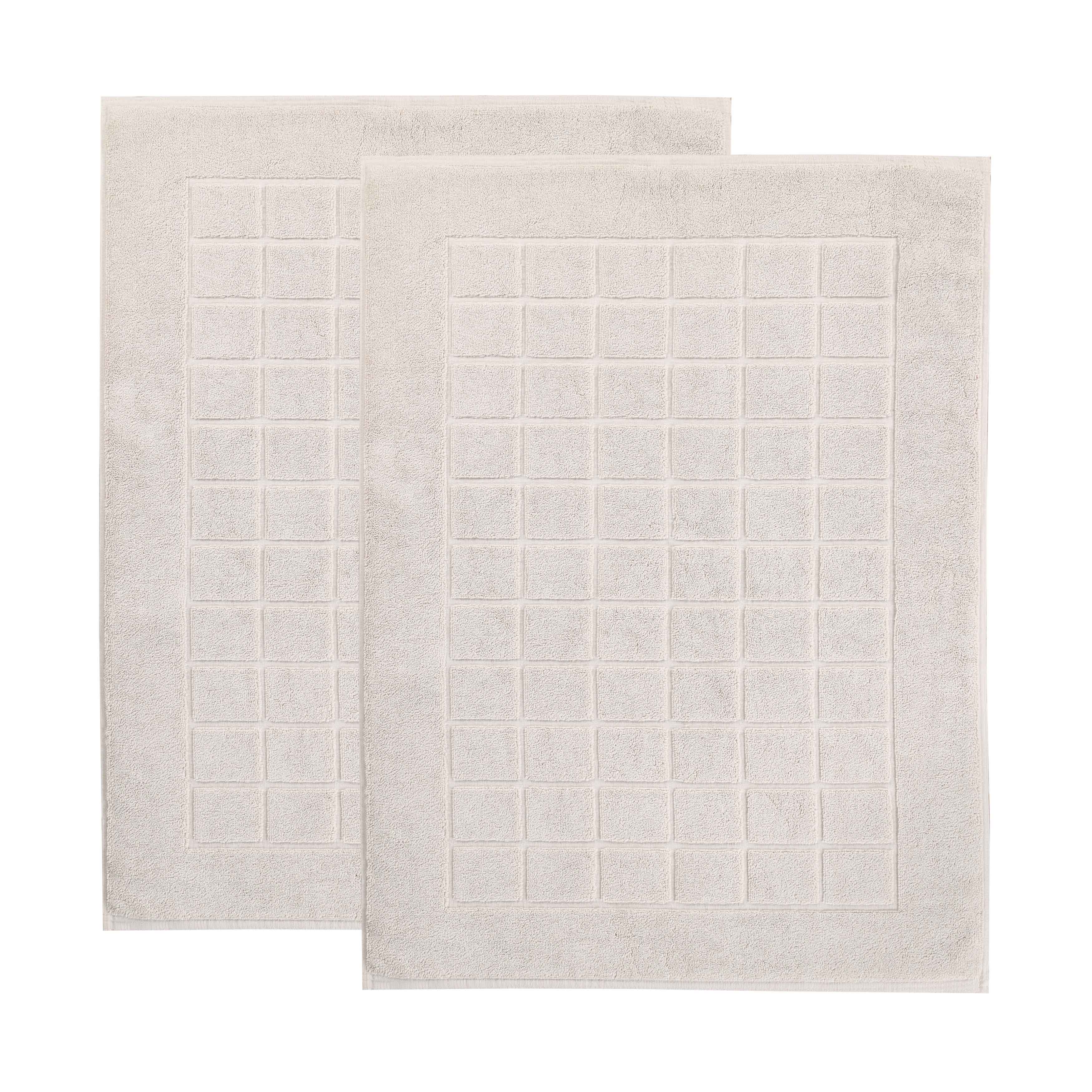 Nora Cotton Solid Absorbent Thick Checkered Washable Bath Mat Set of 2 - Bath Mats by Superior