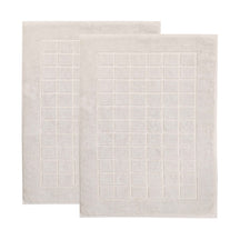 Nora Cotton Solid Absorbent Thick Checkered Washable Bath Mat Set of 2