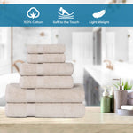 6 Piece Cotton Eco-Friendly Soft Absorbent Towel Set - Towel Set by Superior